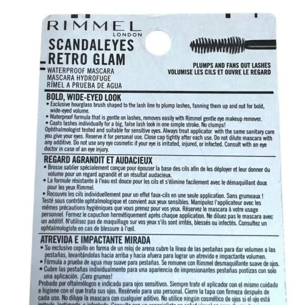 RIMMEL‎ LONDON Scandaleyes RETRO GLAM Mascara Waterproof / hydrofuge 001 Black